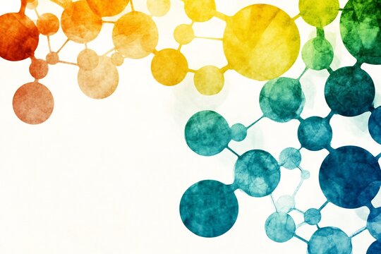 artistic representation of molecular interactions, colorful and flowing shapes, clean design, no text,