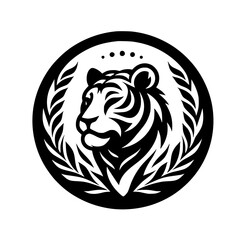 Minimalist Tiger Logo: Black and White, Emblem Design