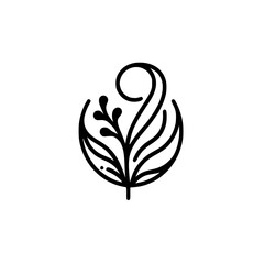 Elegant Botanical Line Art Logo on White