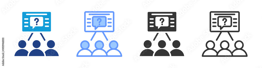 Poster Discussion Forums icon set multiple style collection
