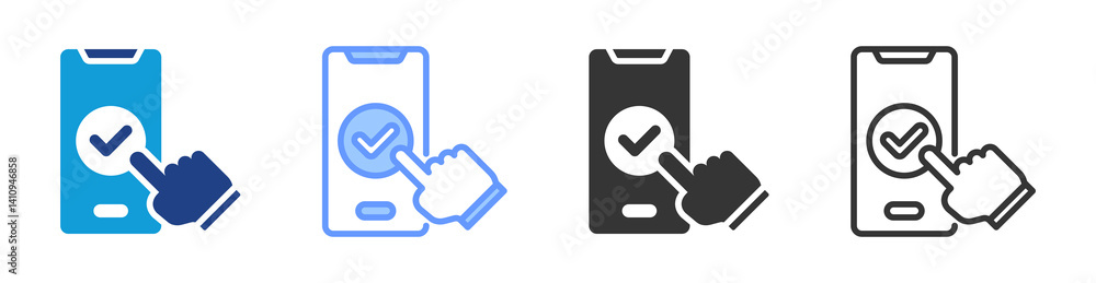 Poster Mobile Access icon set multiple style collection