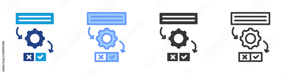 Poster Self Assesment Quizzes icon set multiple style collection