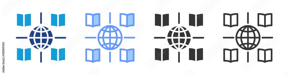 Poster Online Resources icon set multiple style collection