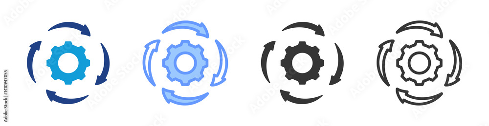 Poster Feedback Mechanisms icon set multiple style collection