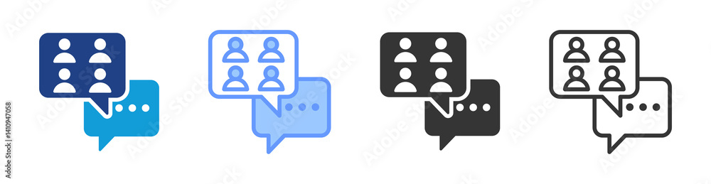 Poster Course Forums icon set multiple style collection