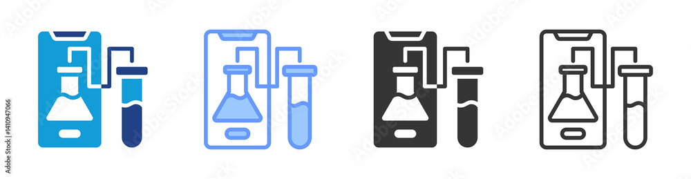 Poster Virtual Labs icon set multiple style collection
