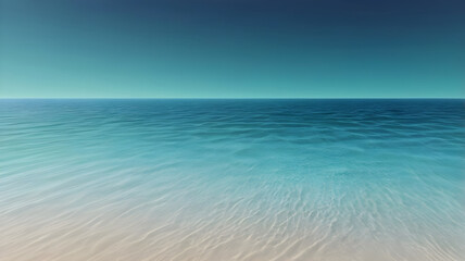 Fototapeta premium Turquoise waves meet the vast blue sky at the horizon of a tropical island paradise