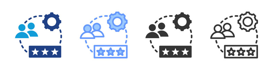 Peer Review icon set multiple style collection