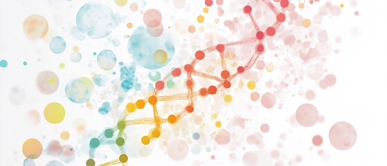 artistic interpretation of a cell with highlighted DNA, colorful and engaging, clean design, no text, isolated on