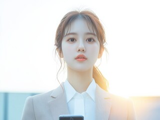 Young woman in a business suit