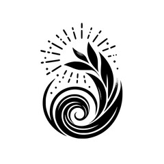 Minimalist Black and White Nature Illustration