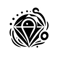 Abstract Black and White Geometric Logo Design