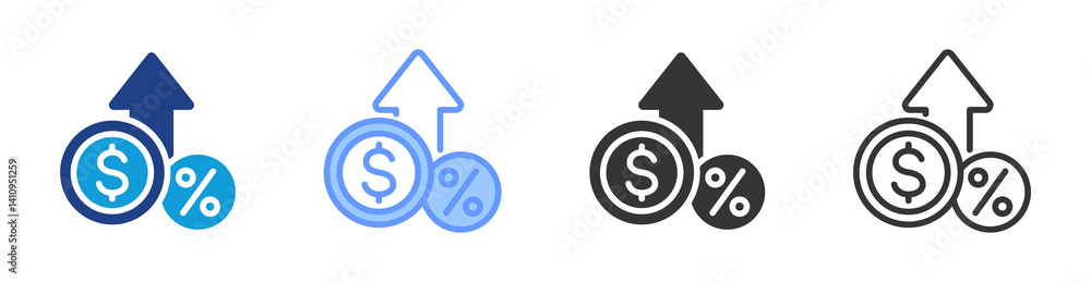 Poster Margin icon set multiple style collection