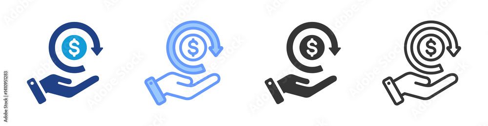 Aufkleber rol icon set multiple style collection