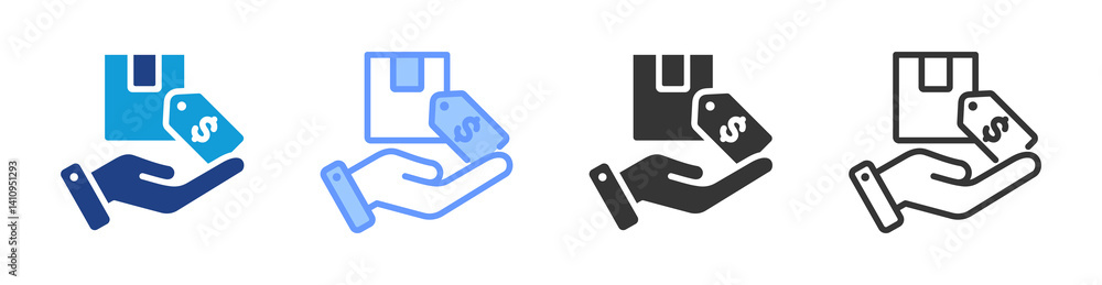 Poster sales icon set multiple style collection