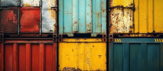 Colorful Stack of Cargo Containers
