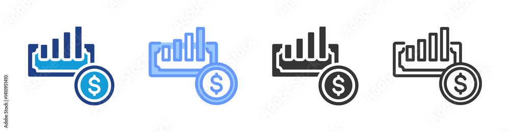 Poster Growth icon set multiple style collection