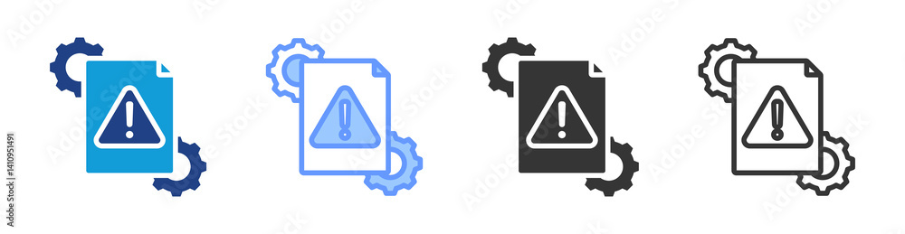 Poster risk management icon set multiple style collection
