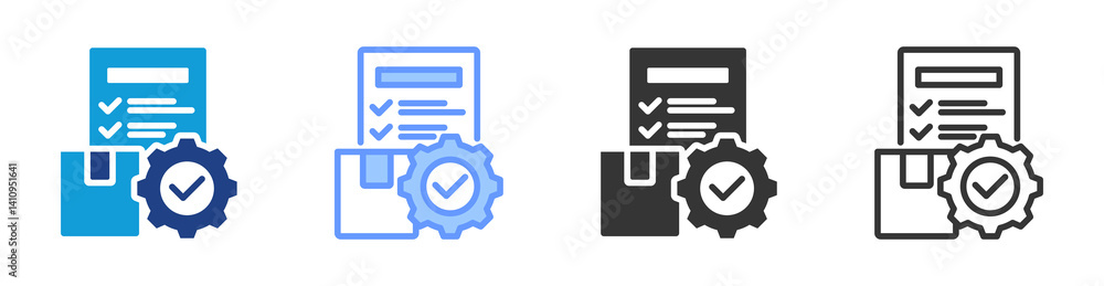 Poster Quality Control icon set multiple style collection