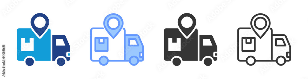 Poster Logistic icon set multiple style collection