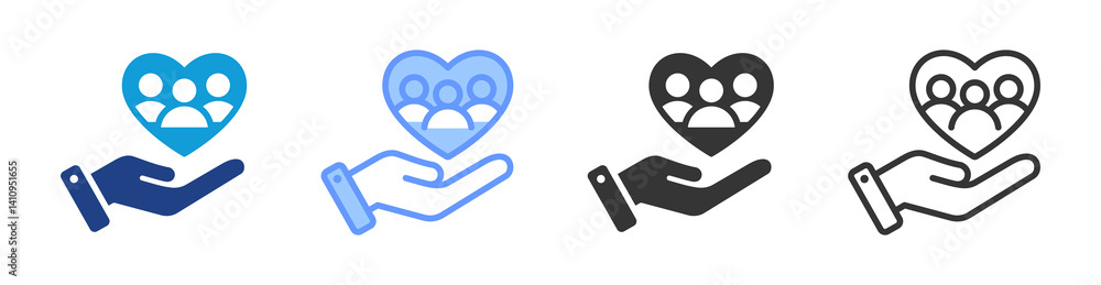 Poster Customer Retention icon set multiple style collection