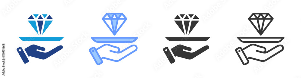Poster Value Proposition icon set multiple style collection