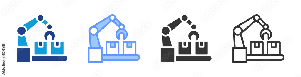 Poster manufacturing icon set multiple style collection