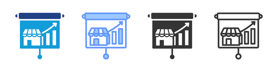 Market Trend icon set multiple style collection