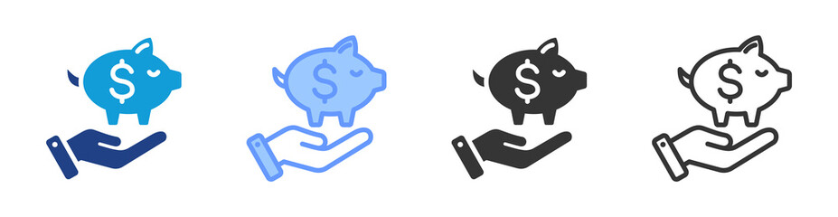 Cash Reserve icon set multiple style collection