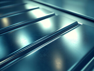 Close Up View Of Rippled Stainless Steel Surface