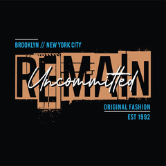 remains uncommitted to the original fashion typography design