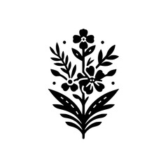 Black and White Floral Illustration: Minimalist Botanical Design