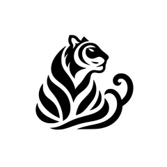 Black & White Tiger Logo: Modern, Minimalist Design