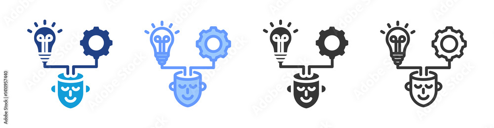 Poster Learn Skill icon set multiple style collection