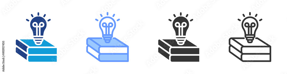 Poster Gain Knowledge icon set multiple style collection