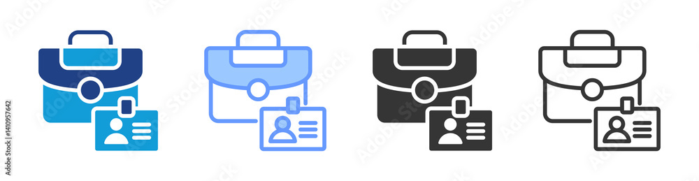 Poster intership period icon set multiple style collection