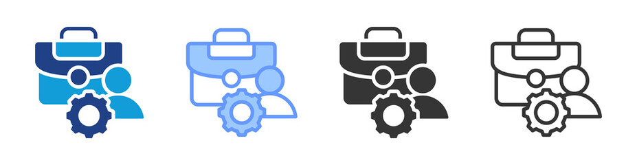 Apprenticeship icon set multiple style collection