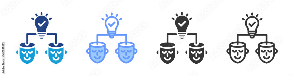 Poster Knowledge Transfer icon set multiple style collection