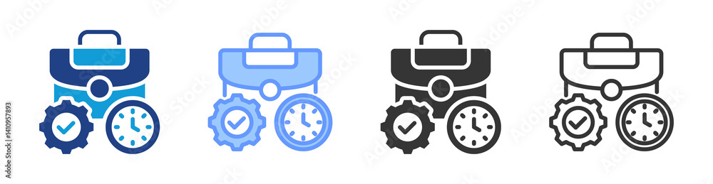 Poster Work Ecxperience icon set multiple style collection