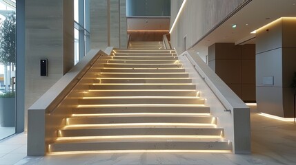 Light beige staircase in modern interior design