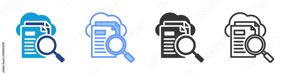 Poster Study Resources icon set multiple style collection