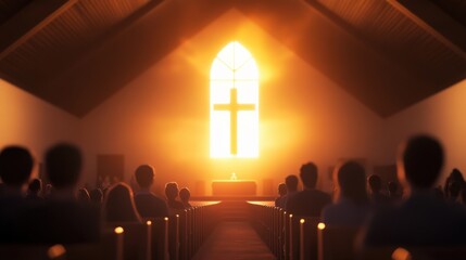 Congregation worships in church