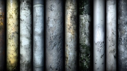 Fototapeta premium Grunge Texture Seamless Patterns Set Old Metal Pipes Background