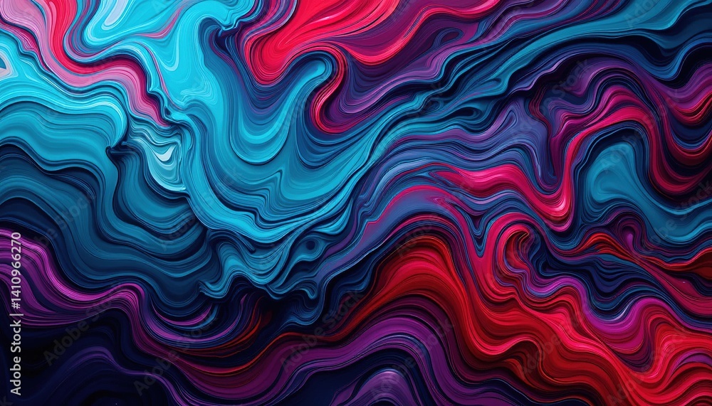 Poster vibrant swirling abstract pattern of deep color.