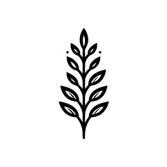 Fototapeta premium Minimalist Plant Logo, Black and White Leaf Design for Branding