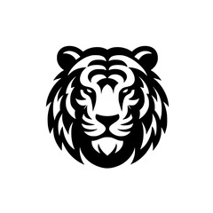 Bold Tiger Head Logo in Black and White - Powerful, Minimalist Design