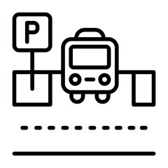 Parking shuttle bus Icon