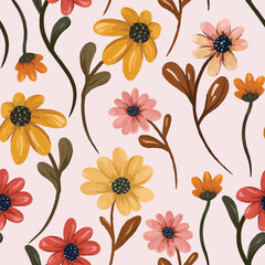 watercolor floral seamless pattern for background