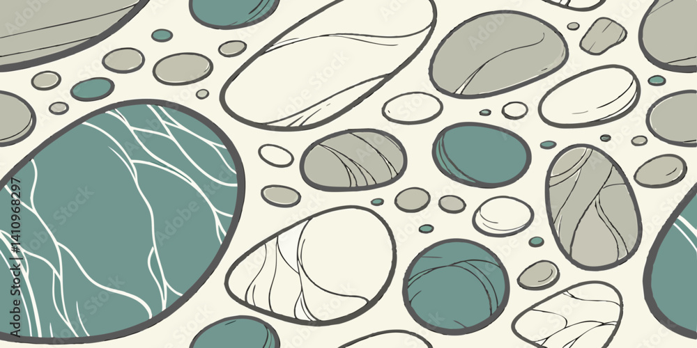 Aufkleber seamless pattern of smooth stones abstract pebble texture for background design