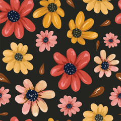watercolor floral seamless pattern for background